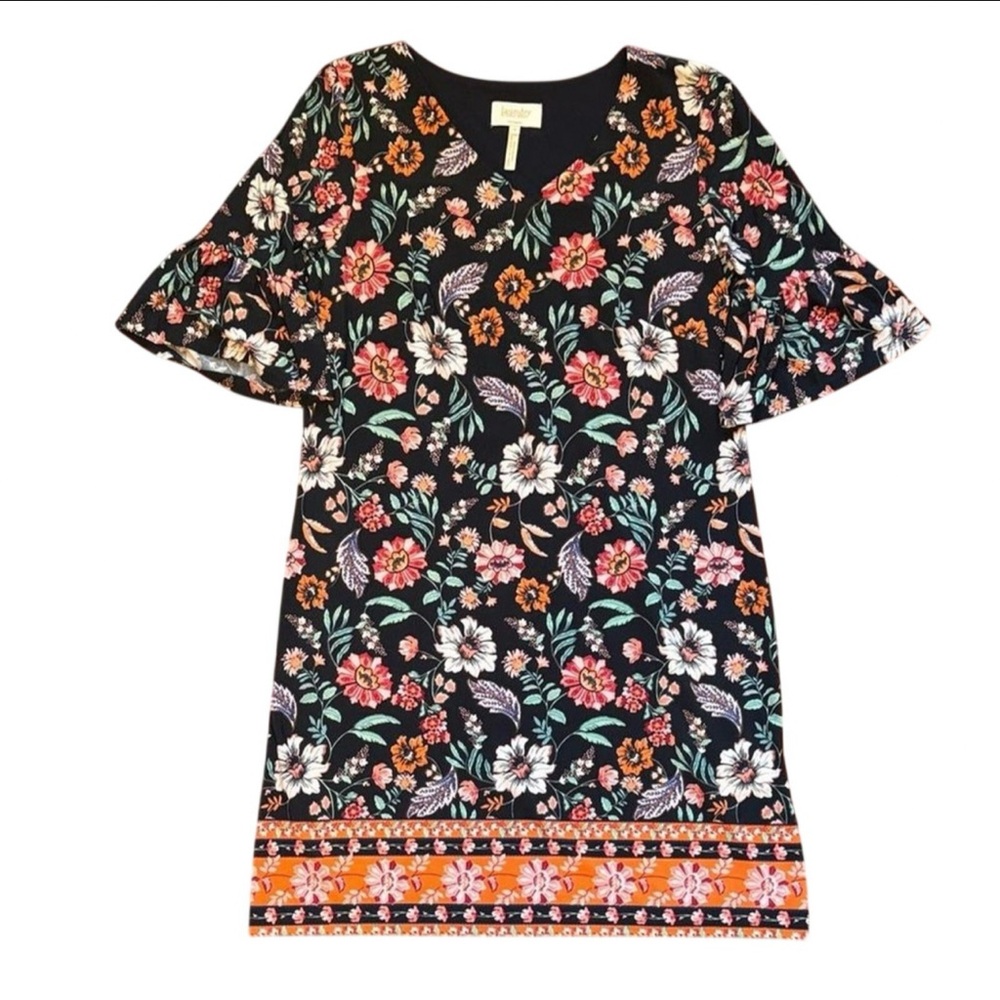 Laundry By Shelli Segal Women’s Black & Floral Print Flowy Dress — Size 6